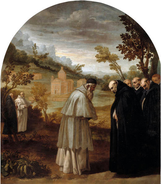 Saint Bruno fait ses adieux à Saint Hugo avant son voyage à Rome - Vincenzo Carducci