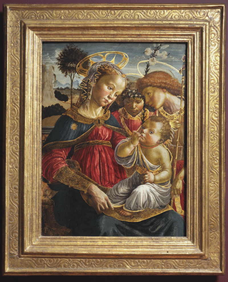 The Virgin, Saint John the Baptist and an Angel Adoring the Child Jesus - Sandro Botticelli