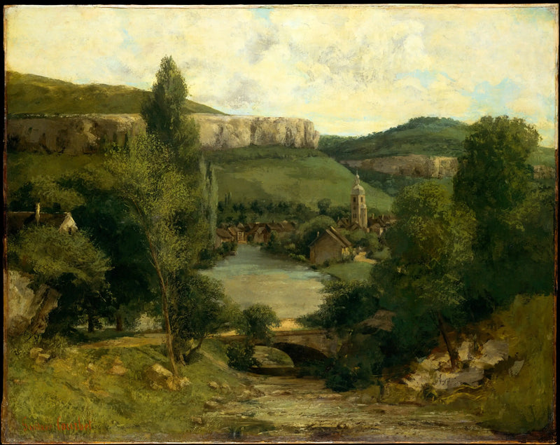 View of Ornans (The bridge over the Bonneille stream) - Gustave Courbet