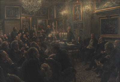 In akademirådsforsamling by Charlottenborg in 1904 - Viggo Johansen