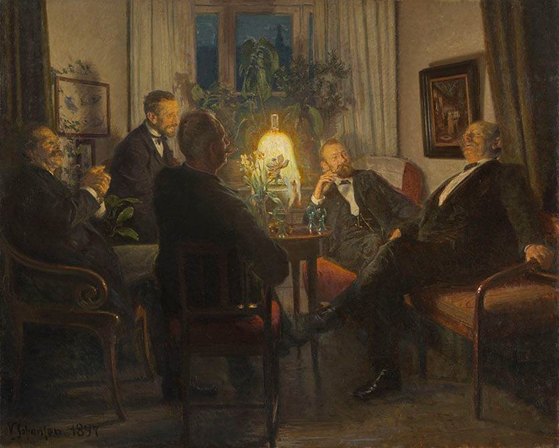 An evening with visiting friends - Viggo Johansen