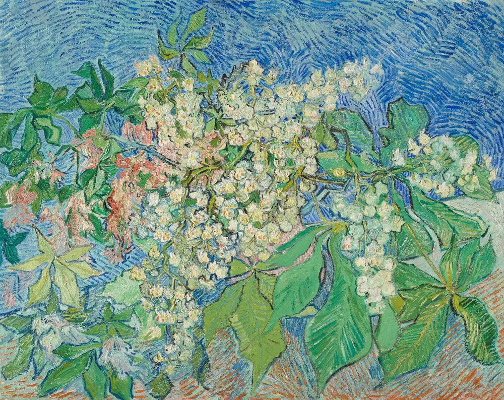 Reproduction du tableau « Branches de marronnier en fleur - Vincent van Gogh » par Alpha Reproduction en peinture à l’huile