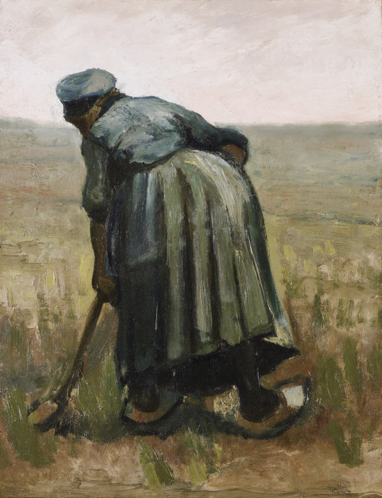 🧑‍🌾 Peasant woman digging, view from behind – Vincent van Gogh (1885)