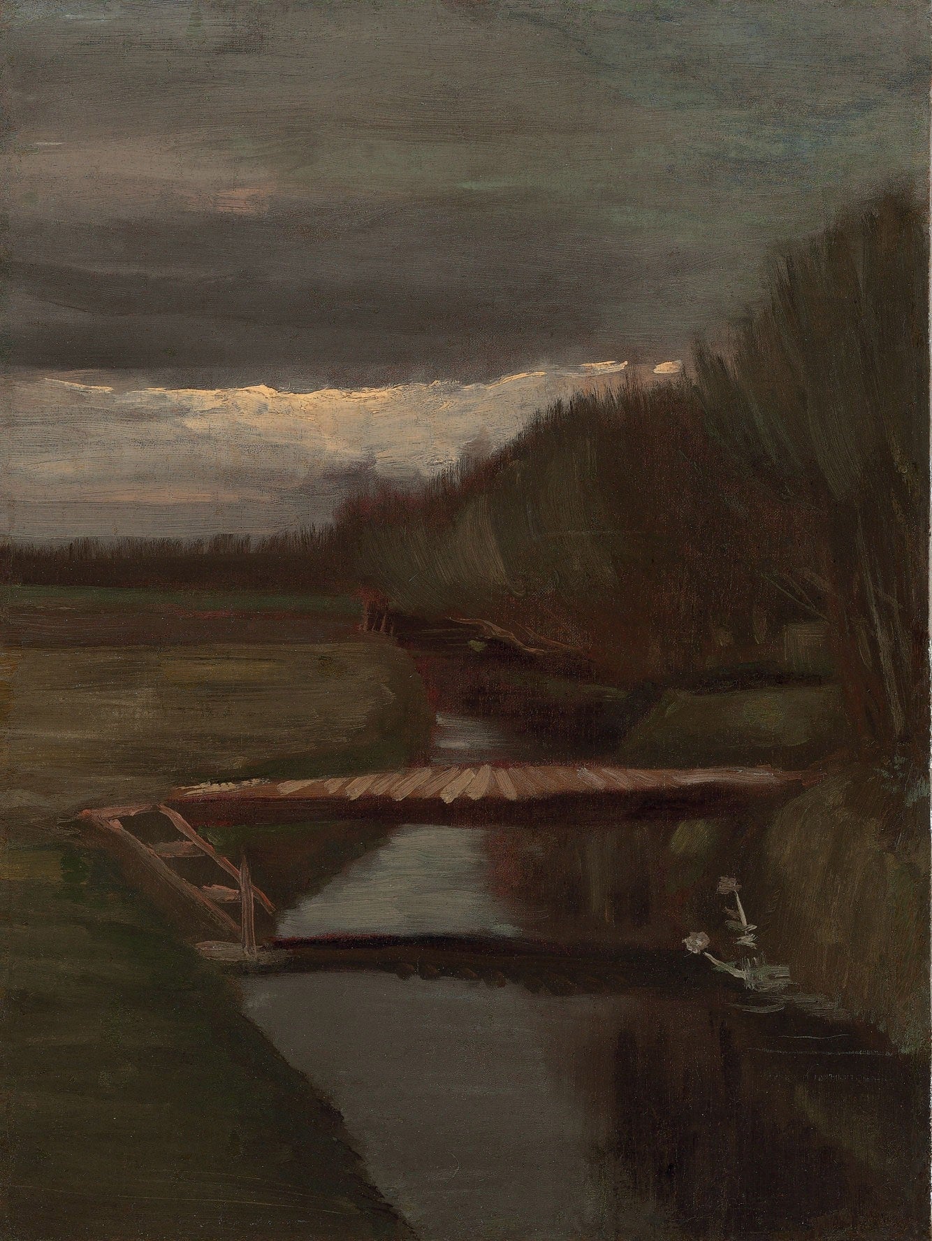 Reproduction du tableau « Passerelle au-dessus d'un fossé - Vincent van Gogh » par Alpha Reproduction en peinture à l’huile