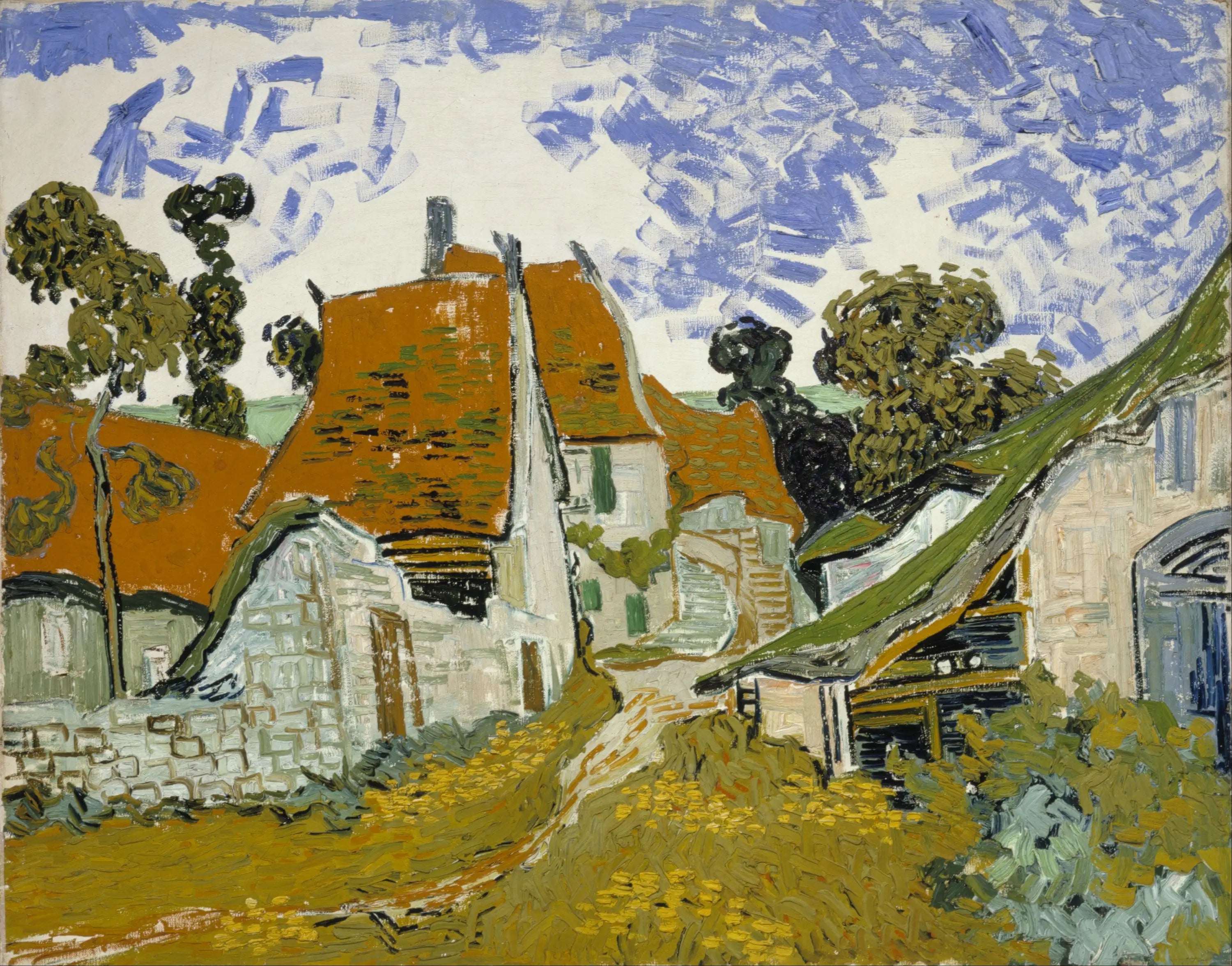 Reproduction du tableau « Rue à Auvers-sur-Oise - Vincent van Gogh » par Alpha Reproduction en peinture à l’huile