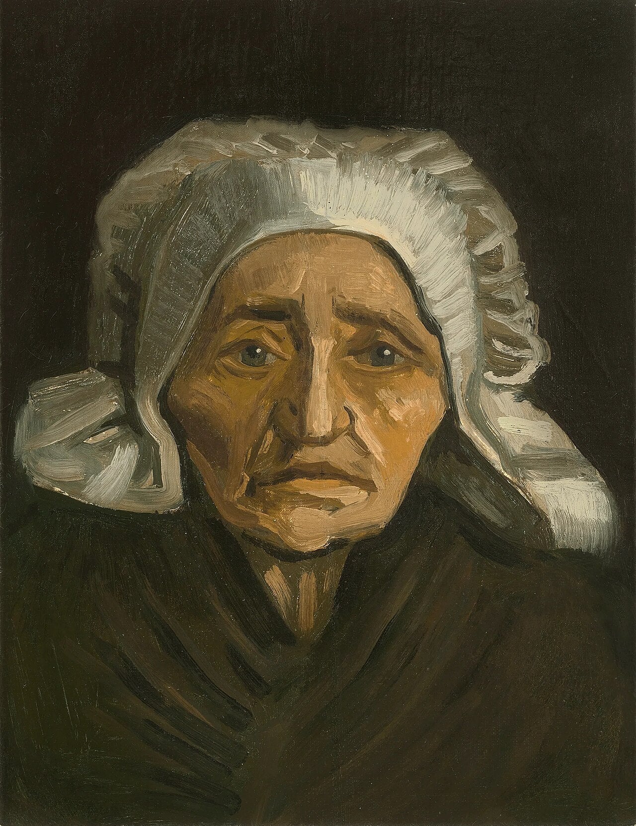 👵 Peasant Woman's Head with White Cap – Vincent van Gogh (1884)