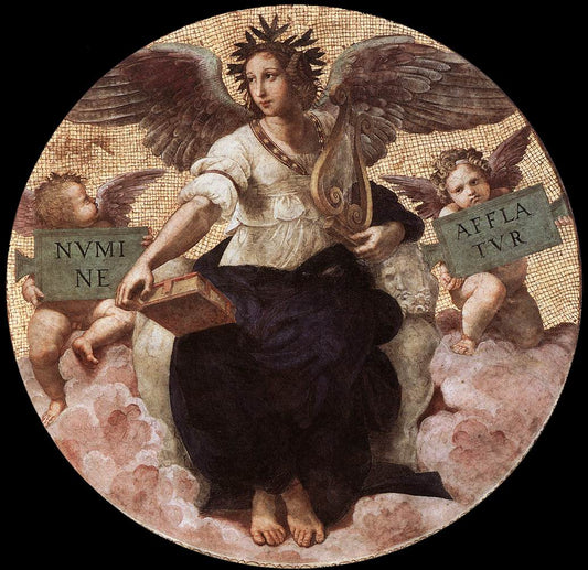 Reproduction du tableau « Poésie - Raphaël Sanzio » par Alpha Reproduction en peinture à l’huile
