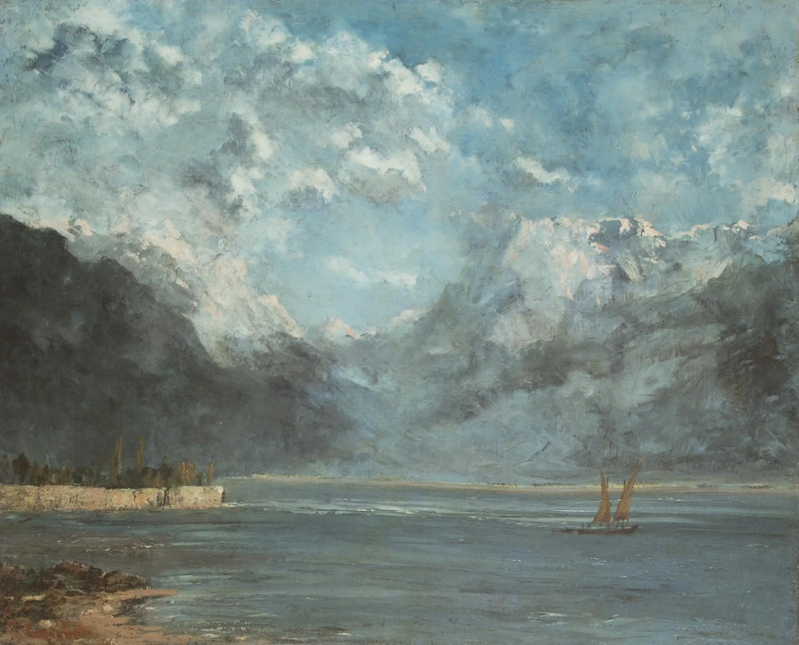 View of Lake Geneva - Gustave Courbet