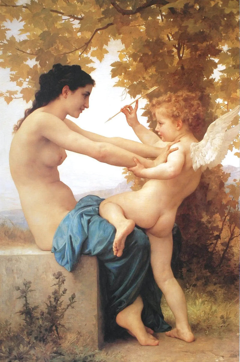Young Girl Defending Herself Against Love - Bouguereau