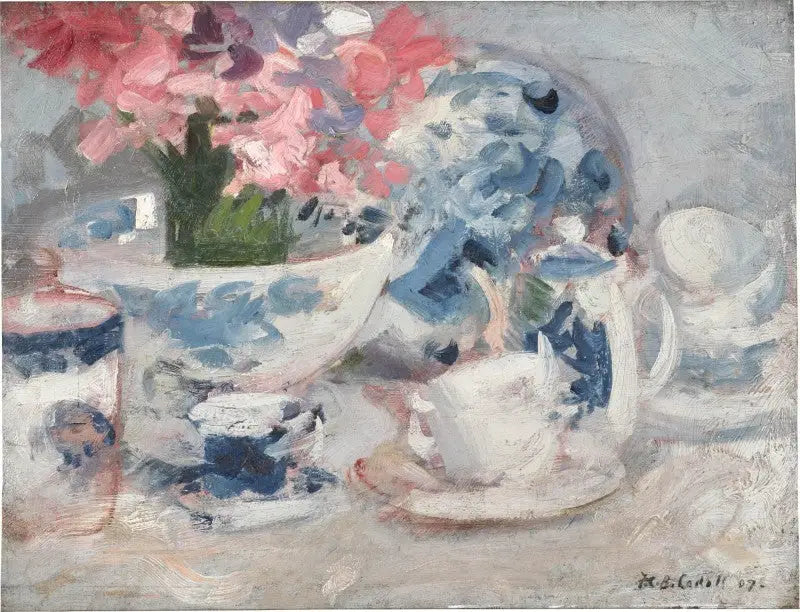 White, pink and blue - Francis Cadell