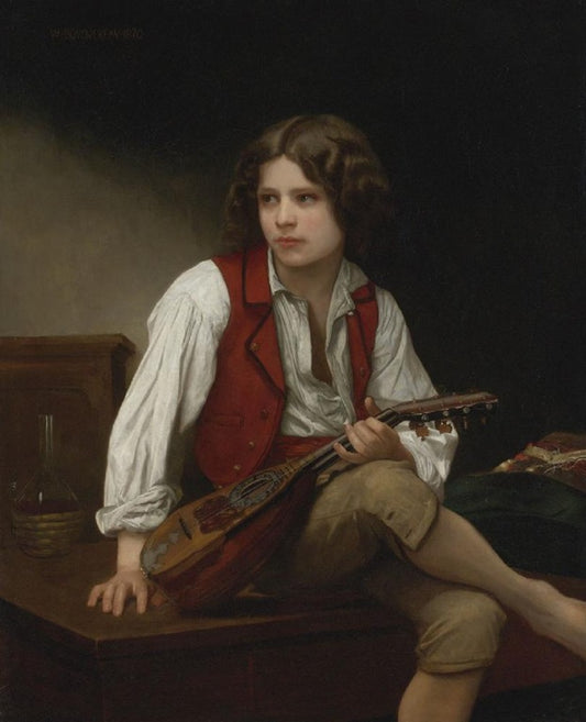 Reproduction du tableau « Italien à la mandoline - Bouguereau » par Alpha Reproduction en peinture à l’huile