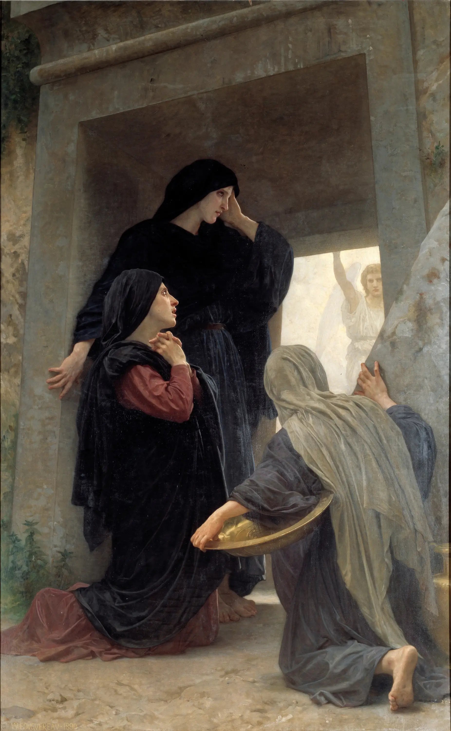 Reproduction du tableau « Les saintes femmes au tombeau - Bouguereau » par Alpha Reproduction en peinture à l’huile