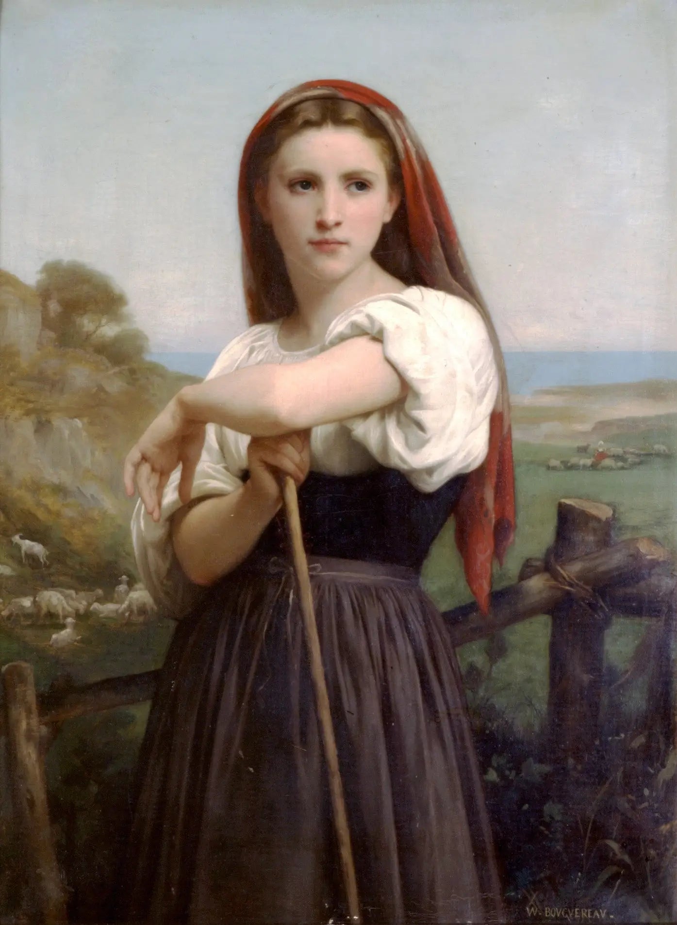 Reproduction du tableau « Jeune Bergère - Bouguereau » par Alpha Reproduction en peinture à l’huile