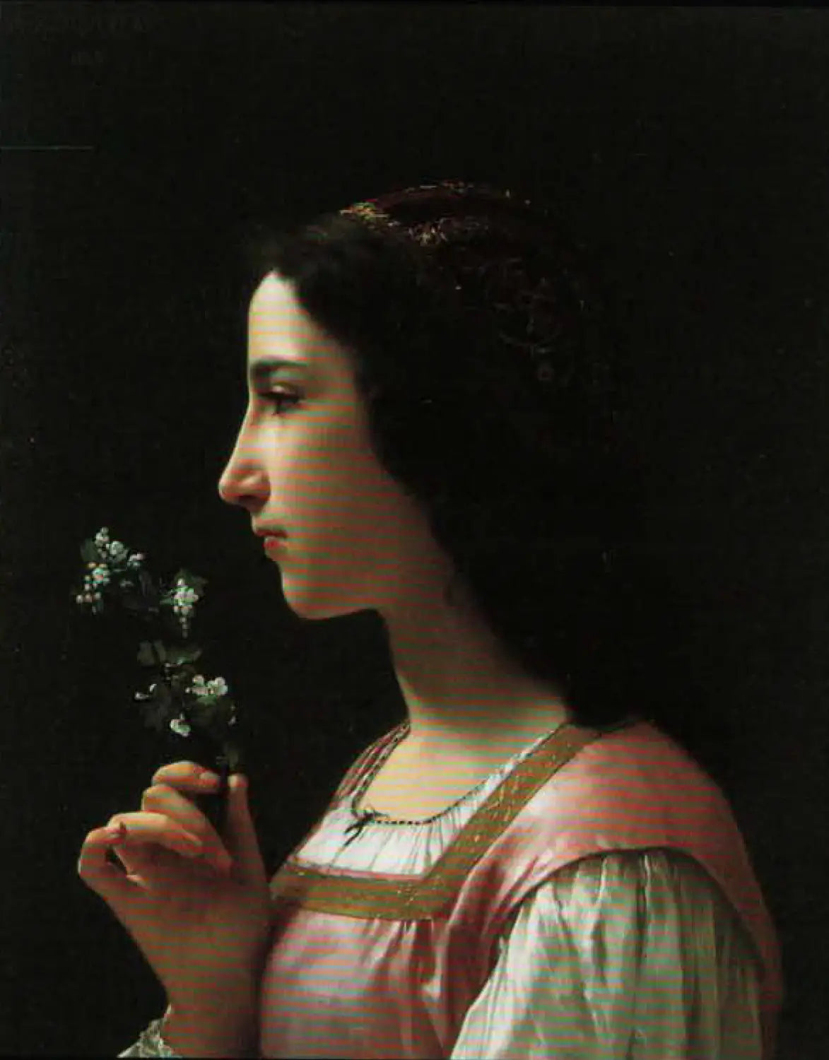 Reproduction du tableau « La fleur d'aubépine - Bouguereau » par Alpha Reproduction en peinture à l’huile