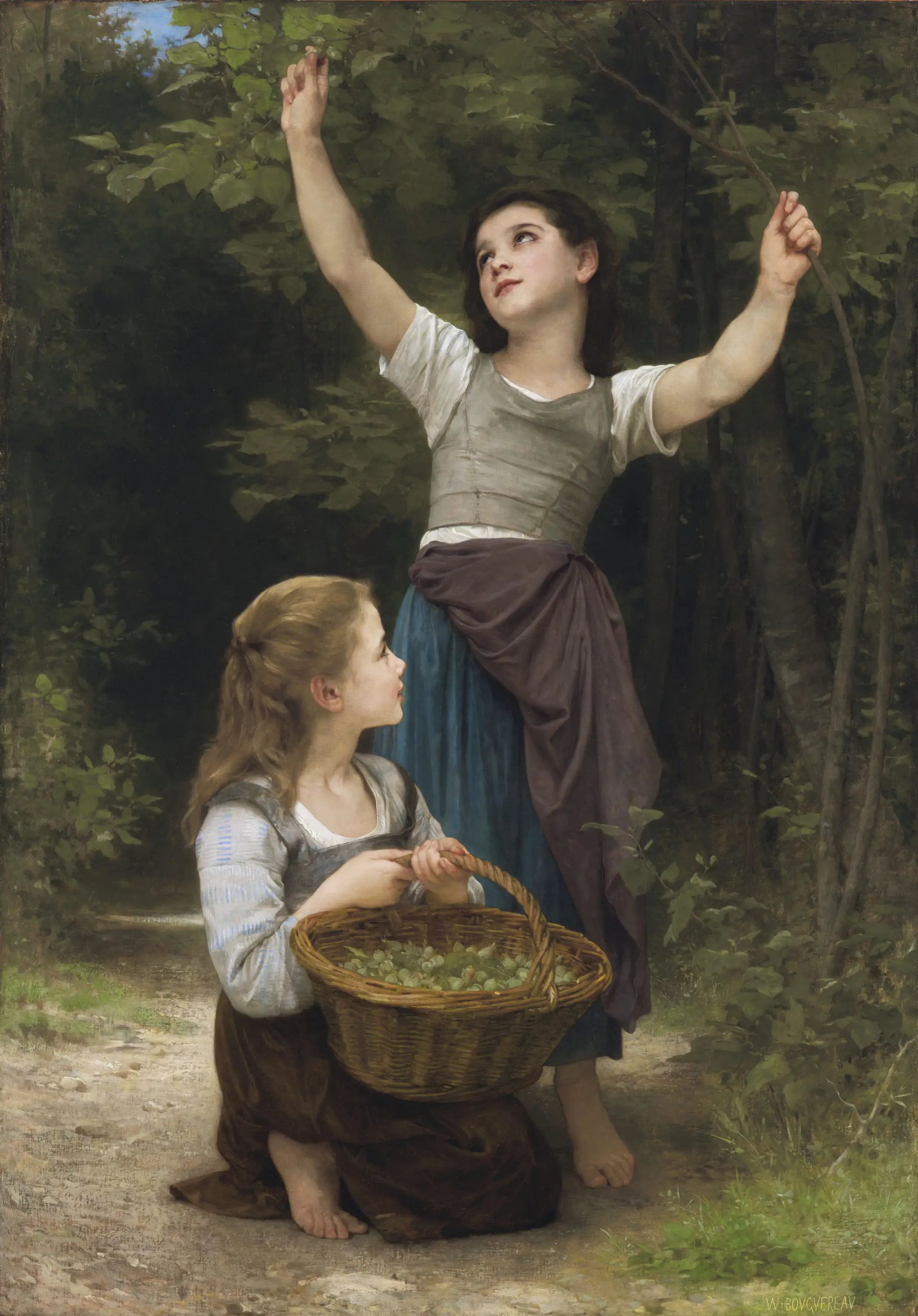 Récolte de noisettes - Bouguereau - Alpha Reproduction