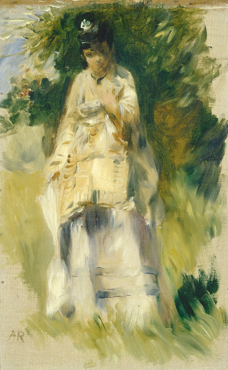 Woman Standing Near a Tree - Pierre-Auguste Renoir