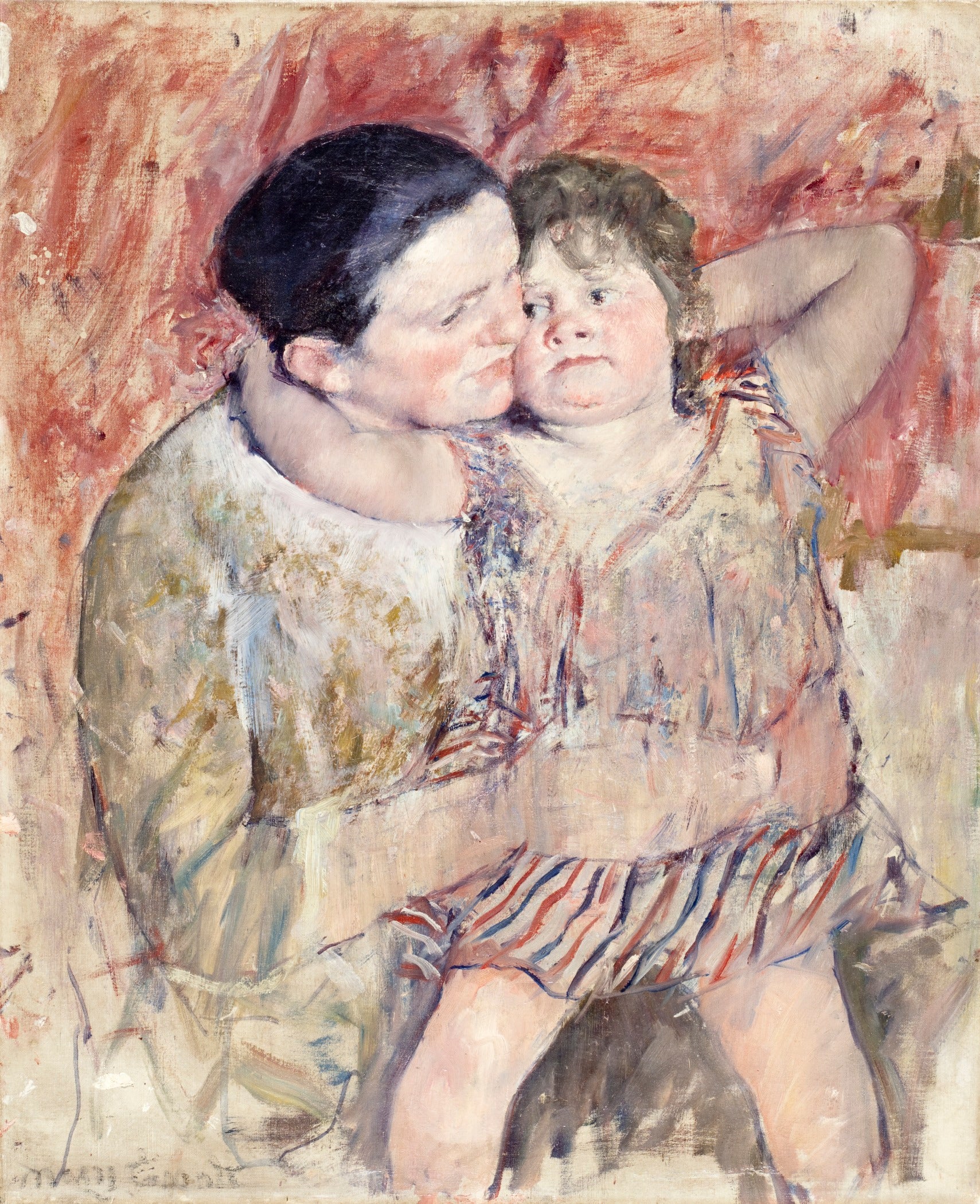 Femme et enfant (LACMA), Mary Cassatt, fin du XIXe ou début du XXe siècle, huile sur toile
