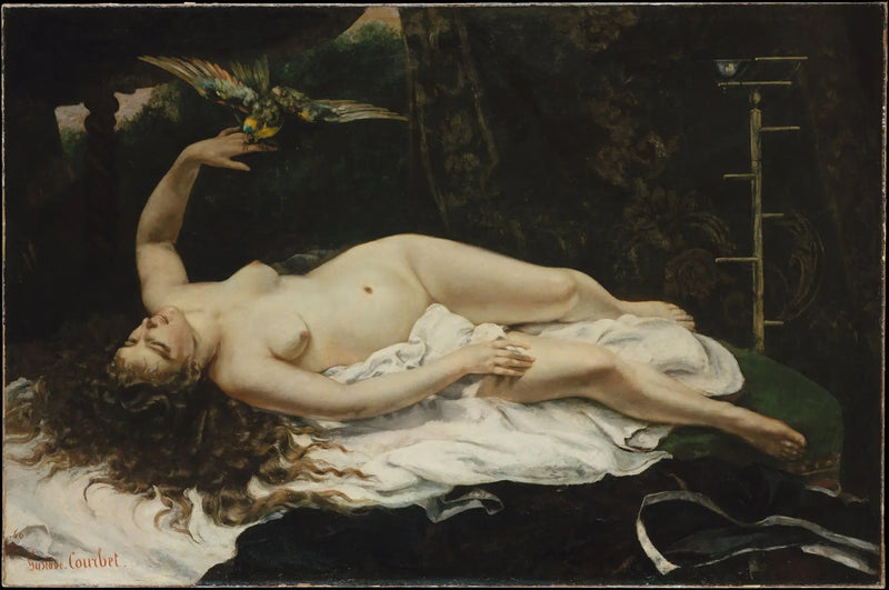 The Woman with the Parrot - Gustave Courbet