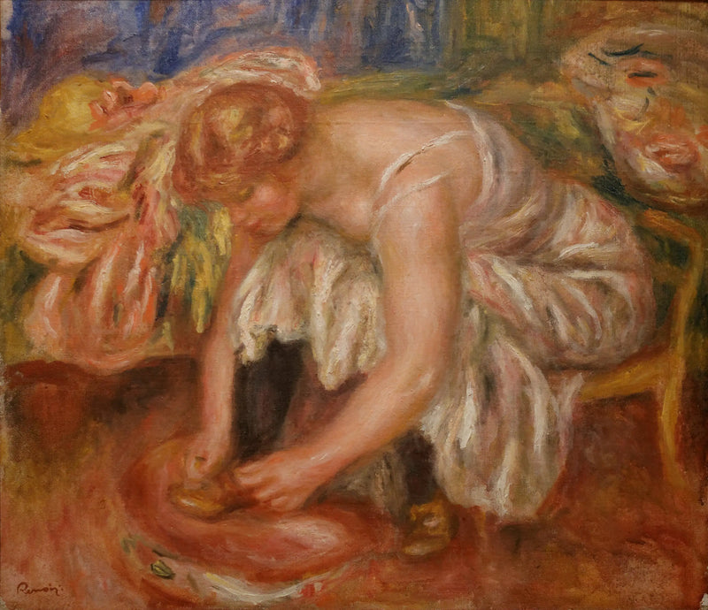 Woman Tying Her Shoes - Pierre-Auguste Renoir