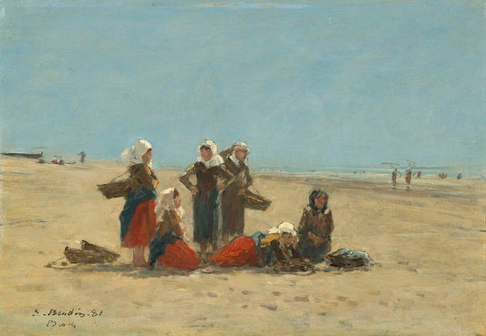 🏖 Women on the Beach at Berck – Eugène Boudin (1881)