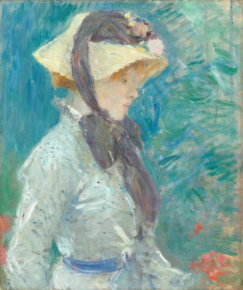 Young Woman with a Straw Hat - Berthe Morisot