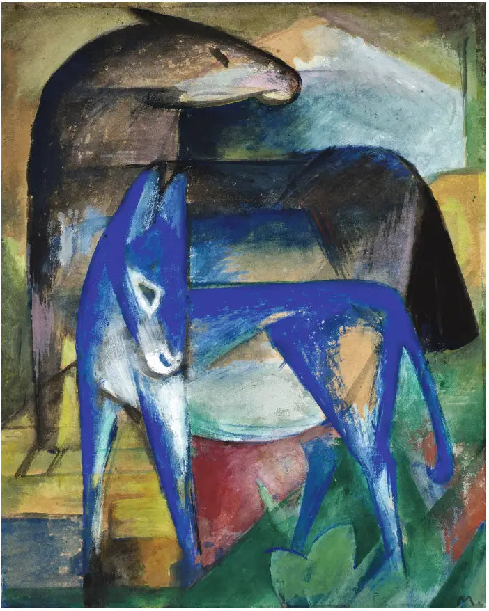 Two Blue Donkeys - Franz Marc