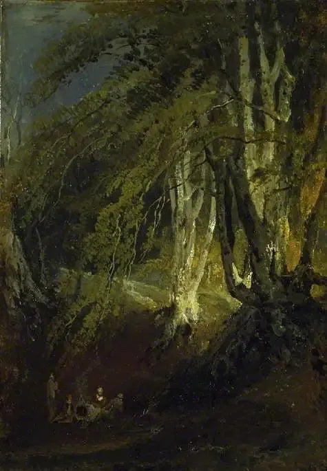 A Beech Wood with Gypsies around a Campfire - J. M. W. Turner