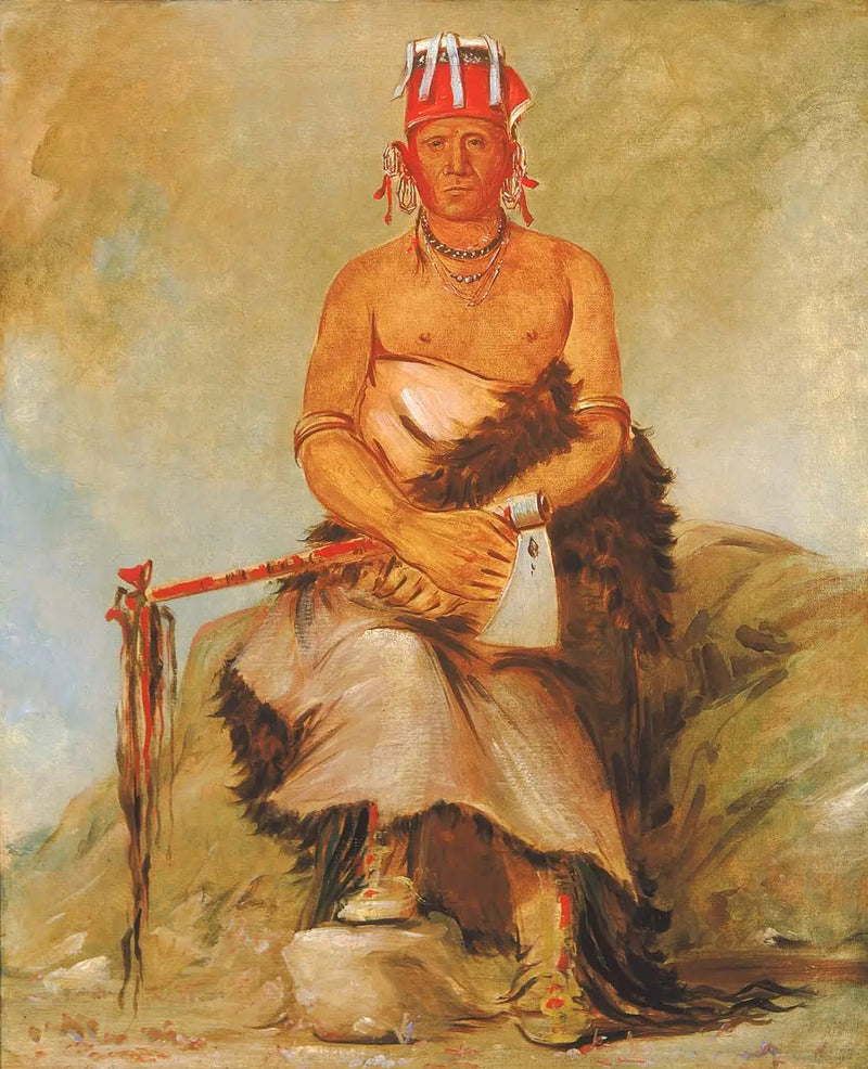 A'h-sha-la-cóots-ah, beauty mark on the forehead, chief of the Pawnee Republicans - George Catlin