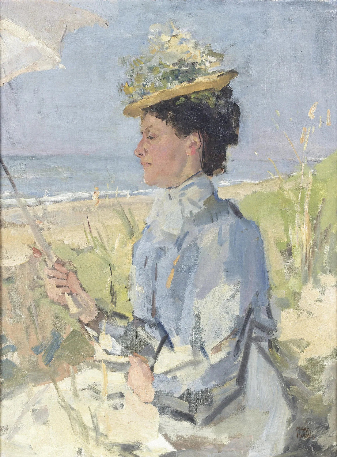 The Beach - Portrait of Martha Salomon - Isaac Israel