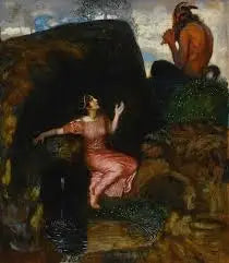 At the source (listening nymph) - Franz Von Stuck