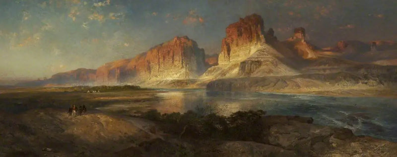 Approaching the camp, evening on the upper Colorado River, Wyoming - Thomas Moran