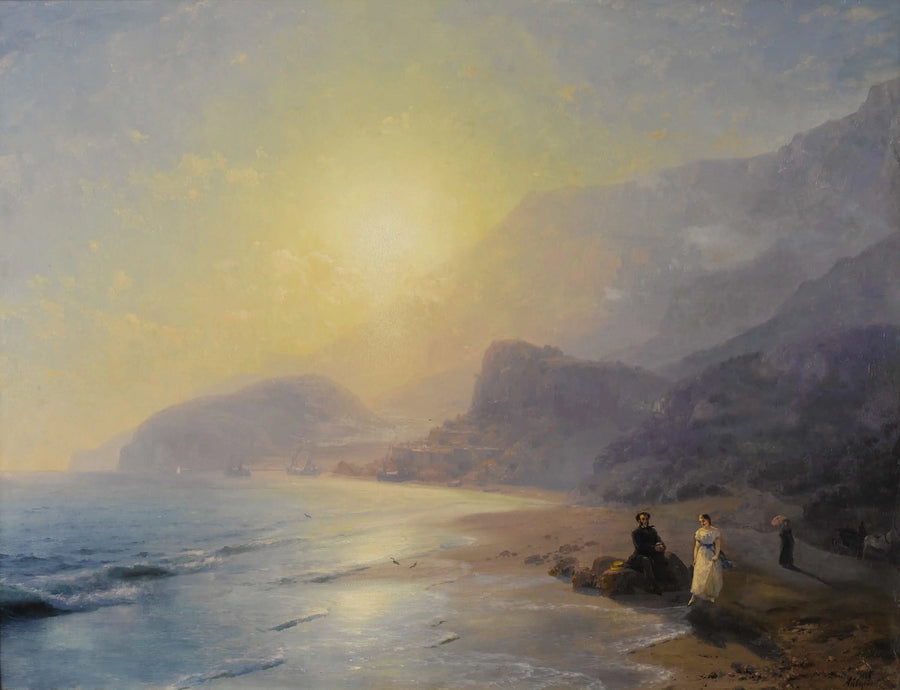 A. S. Pouchkine and the Countess M. N. Raevskaya by the sea near Gurzuf