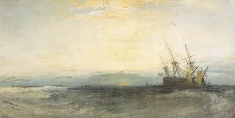 A Ship Aground, Yarmouth; Sample Study - J. M. W. Turner