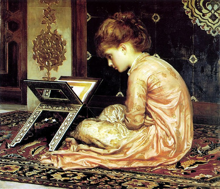 At a reading desk - Frederic Leighton