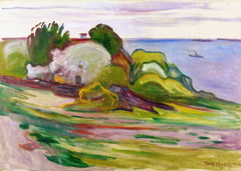 Trees and Torpedo Boat - Edvard Munch