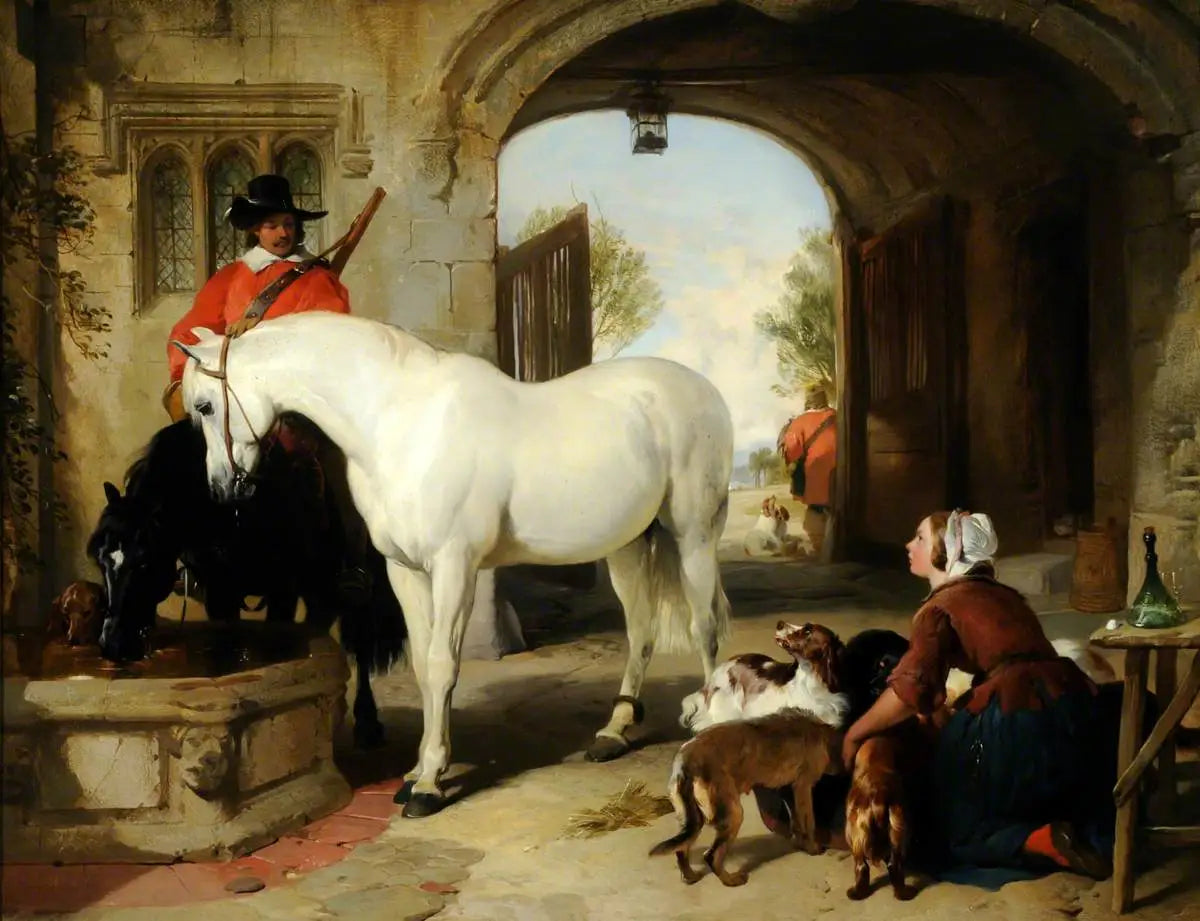 Abreuvement des chevaux - Edwin Henry Landseer - Alpha Reproduction