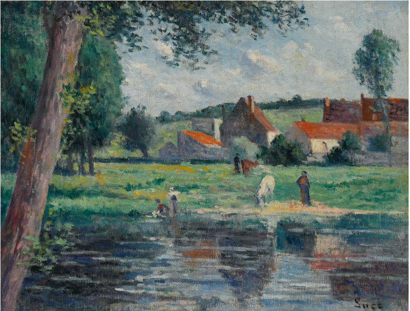 Abreuvoir au bord de la Cure - Maximilien Luce