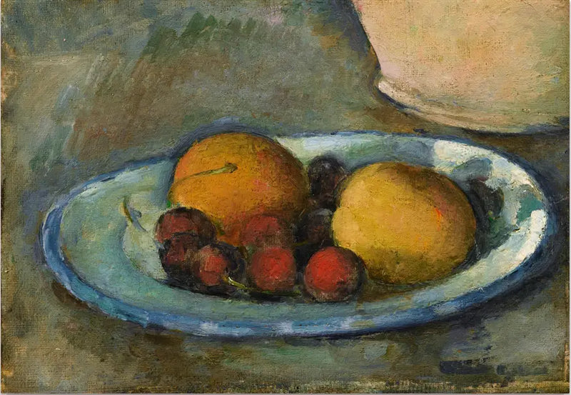 Apricots and cherries on a plate - Paul Cézanne