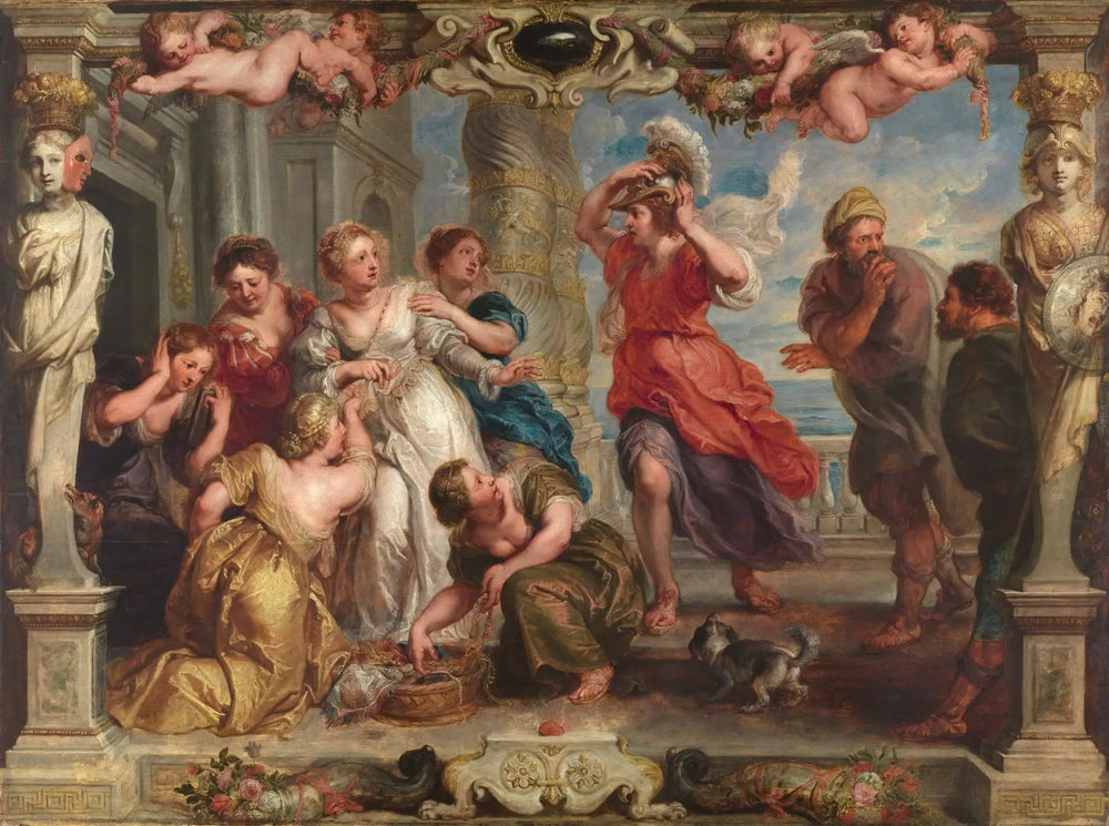 Achille découvert par Ulysse parmi les filles de Lycomède - Peter Paul Rubens image 1 reproduction artisanale de tableau