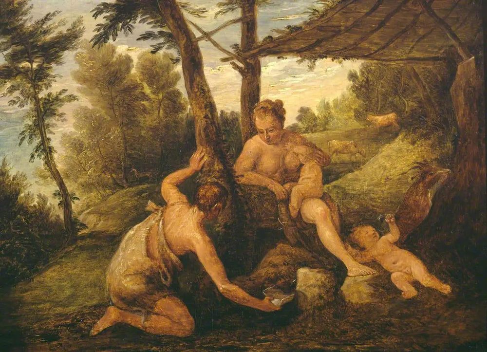 Adam et Ève après l'expulsion (d'après Paolo Véronèse et son atelier) - David Teniers le Jeune image 1 reproduction d’œuvre d’art à l’huile
