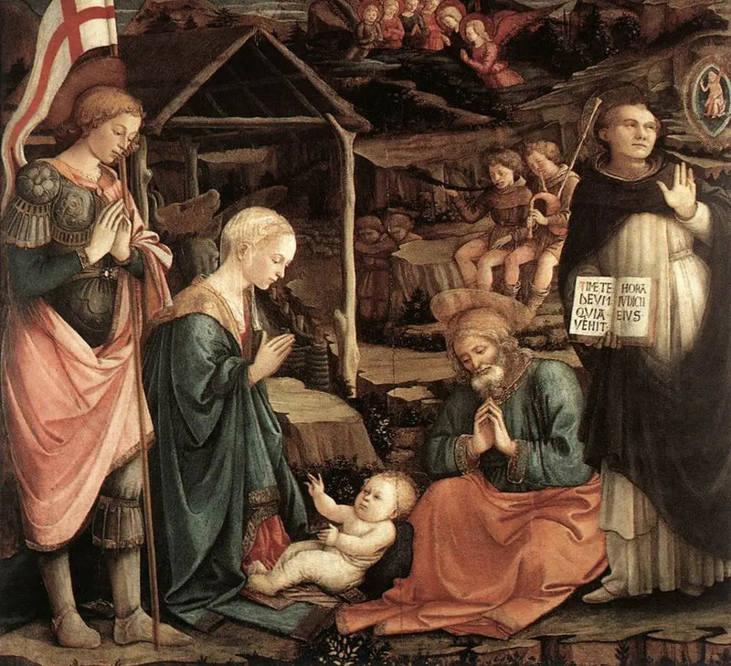 Adoration of the Child with Saint Vincent Ferrier and Saint George - Fra Filippo Lippi