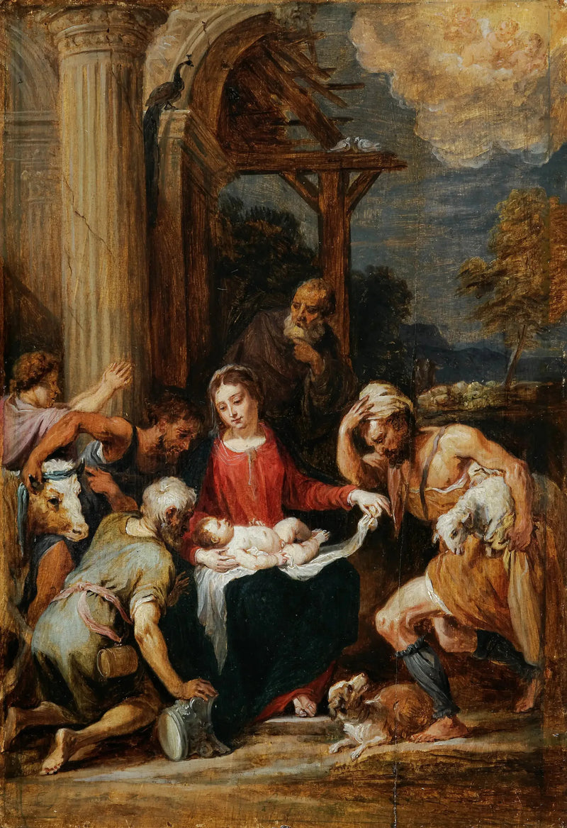 Adoration of the Shepherds, after Andrea Schiavone - David Teniers the Younger