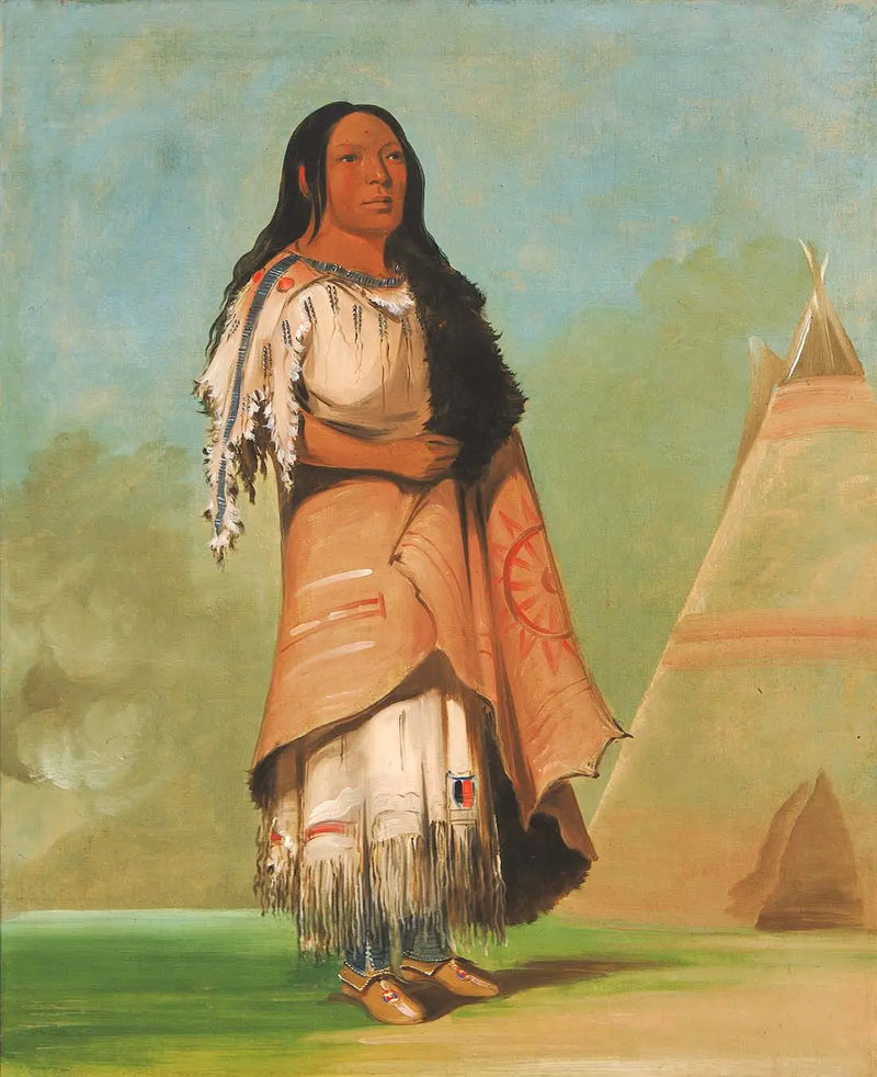 Ah'-kay-ee-pix-en, the woman who strikes a lot - George Catlin