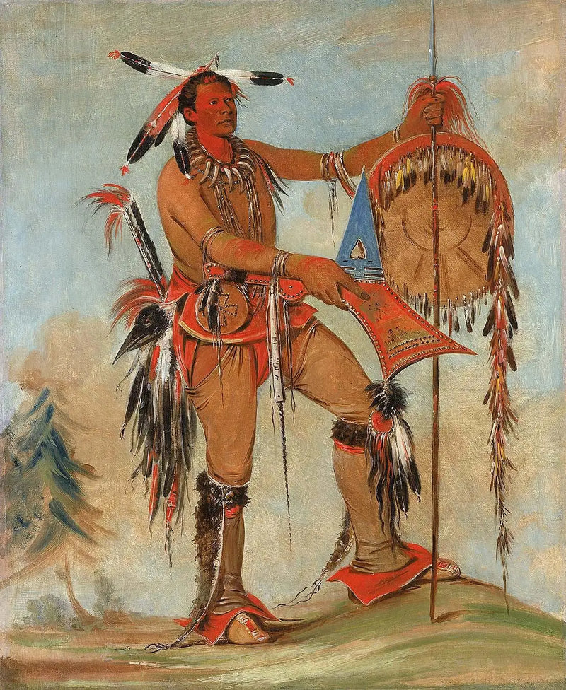 Ah-móu-a, the whale, one of Kee-o-kúk's main brave - George Catlin