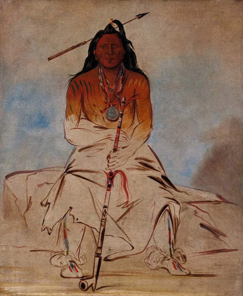 Ah-sháw-wah-róoks-te, Medicine Horse, a Great Pawnee Brave - George Catlin