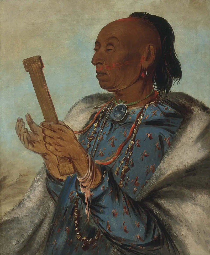 Ah-tón-we-tuck, the turkey, repeating his prayer - George Catlin