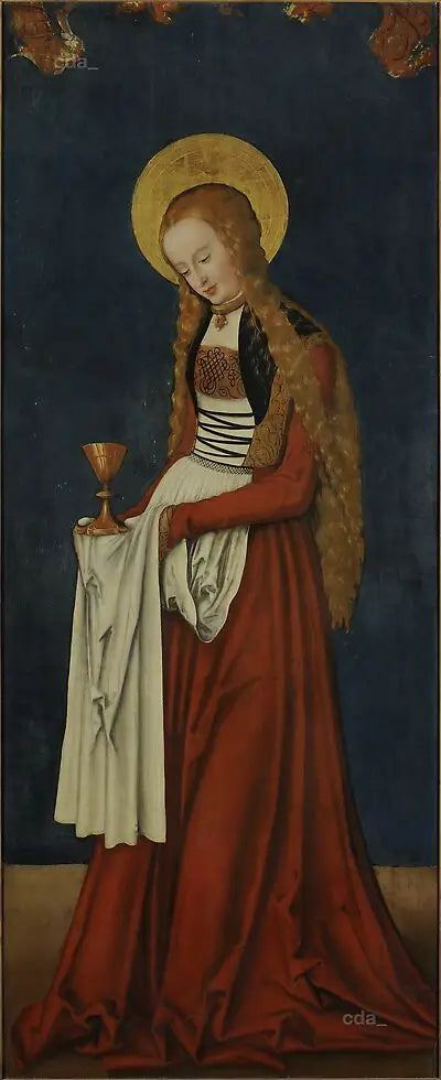 Wings of the altarpiece of the west choir of Naumbourg Cathedral [right wing]: Saint Barbara [extérieur] - Lucas Cranach the Elder