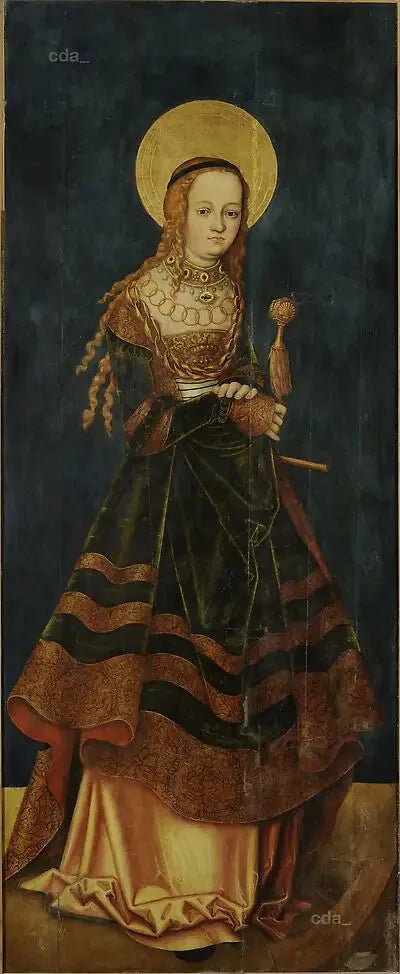 Wings of the altarpiece of the west choir of the Naumbourg cathedral [left wing] : Sainte Catherine [outside] - Lucas Cranach the Elder