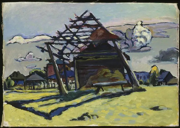 Akhtyrka, framework for a haystack and farm - Vassily Kandinsky