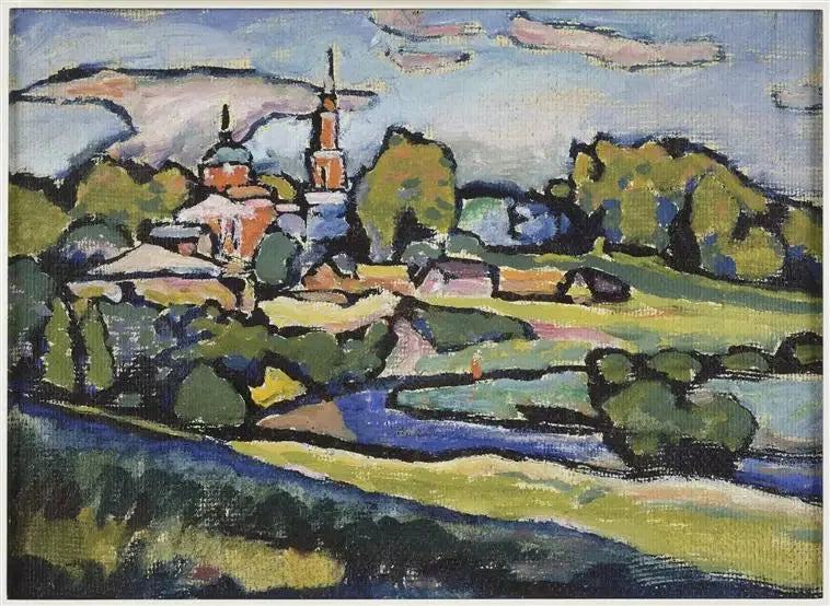 Akhtyrka, landscape with the red church - Vassily Kandinsky